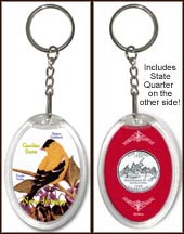 New Jersey - State Bird & Flower Keychain MAIN
