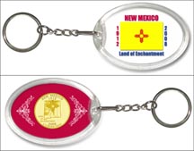 New Mexico State Flag Keychain - with Gold Plated State Quarter MAIN