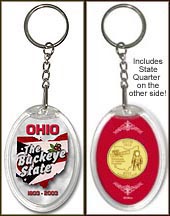 Ohio - The Buckeye State Keychain - with Gold Plated State Quarter MAIN