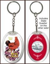 Rhode Island - State Bird & Flower Keychain MAIN