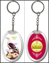 Utah - State Bird & Flower Keychain - with Gold Plated State Quarter MAIN