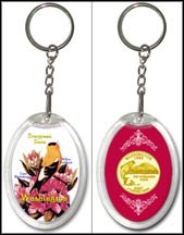 Washington - State Bird & Flower Keychain - with Gold Plated State Quarter MAIN