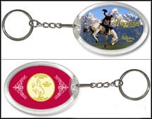Wyoming - Cowboy Keychain - with Gold Plated State Quarter MAIN