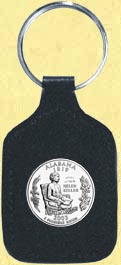 Alabama Quarter Leather Keyring MAIN