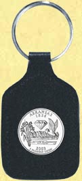 Arkansas Quarter Leather Keyring MAIN