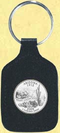 Arizona Quarter Leather Keyring MAIN