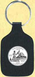 California Quarter Leather Keyring MAIN