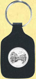 Chickasaw National Recreation Area Quarter Leather Keyring MAIN