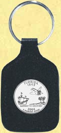 Florida Quarter Leather Keyring MAIN