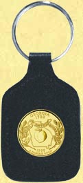 Georgia Quarter Leather Keyring - with Gold Plated State Quarter MAIN