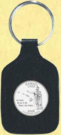 Hawaii Quarter Leather Keyring MAIN