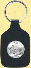Iowa Quarter Leather Keyring MAIN