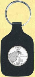 Idaho Quarter Leather Keyring MAIN