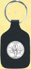 Illinois Quarter Leather Keyring MAIN