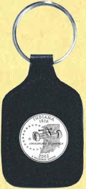 Indiana Quarter Leather Keyring MAIN