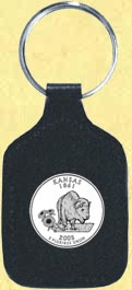Kansas Quarter Leather Keyring MAIN