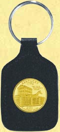 Kentucky Quarter Leather Keyring - with Gold Plated State Quarter MAIN