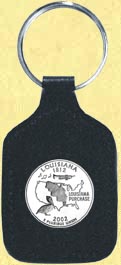 Louisiana Quarter Leather Keyring MAIN
