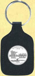 Minnesota Quarter Leather Keyring MAIN