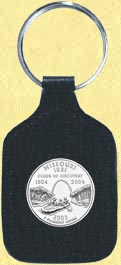 Missouri Quarter Leather Keyring MAIN