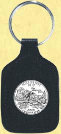 Mississippi Quarter Leather Keyring MAIN