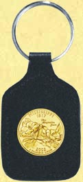Mississippi Quarter Leather Keyring - with Gold Plated State Quarter MAIN