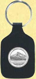Mt. Hood National Forest Quarter Leather Keyring MAIN