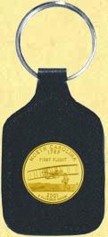 North Carolina Quarter Leather Keyring - with Gold Plated State Quarter MAIN