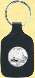 Nebraska Quarter Leather Keyring MAIN