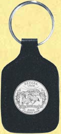Nevada Quarter Leather Keyring MAIN