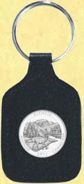 Olympic National Park Quarter Leather Keyring MAIN