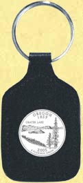 Oregon Quarter Leather Keyring MAIN
