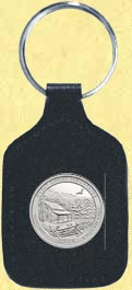 Great Smoky Mountains National Park Quarter Leather Keyring MAIN