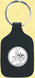 Texas Quarter Leather Keyring MAIN