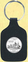Virginia Quarter Leather Keyring MAIN