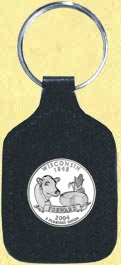 Wisconsin Quarter Leather Keyring MAIN