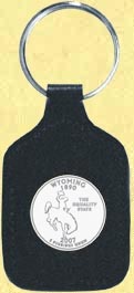 Wyoming Quarter Leather Keyring MAIN