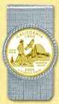 California Quarter Money Clip - with Gold Plated State Quarter MAIN