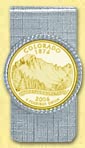 Colorado Quarter Money Clip - with Gold Plated State Quarter MAIN