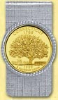 Connecticut Quarter Money Clip - with Gold Plated State Quarter MAIN