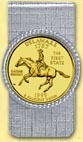 Delaware Quarter Money Clip - with Gold Plated State Quarter MAIN
