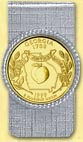 Georgia Quarter Money Clip - with Gold Plated State Quarter MAIN