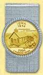 Iowa Quarter Money Clip - with Gold Plated State Quarter MAIN