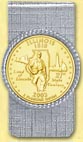 Illinois Quarter Money Clip - with Gold Plated State Quarter MAIN