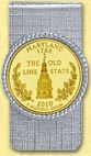 Maryland Quarter Money Clip - with Gold Plated State Quarter MAIN