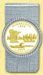 Minnesota Quarter Money Clip - with Gold Plated State Quarter MAIN
