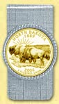 North Dakota Quarter Money Clip - with Gold Plated State Quarter MAIN