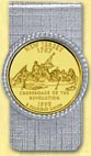 New Jersey Quarter Money Clip - with Gold Plated State Quarter MAIN