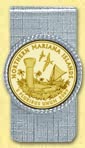 Northern Mariana Islands Quarter Money Clip - with Gold Plated Territorial Quarter MAIN