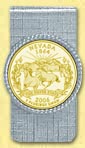 Nevada Quarter Money Clip - with Gold Plated State Quarter MAIN